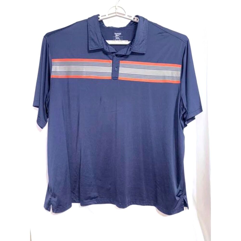 Men’s Big & Tall Navy Reebok Speedwick Polo Shirt Sz. 5XL– From DXL